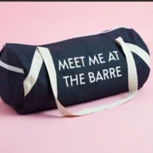 Private Party Meet Me At The Barre Dark Blue DENIM Gym Workout Bag